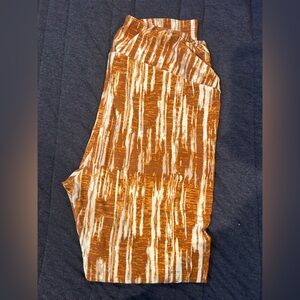 LuLaRoe Brown and Cream Patterned Pants